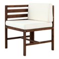 thumbnail image 4 of Walker Edison Chaise Modulaire en Bois Massif pour Extérieur + Ottoman en Brun Foncé, 4 of 20