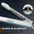 thumbnail image 4 of Pinzas de cocina Eddeas, totalmente metálicas, resistentes al calor, 600 °C, juego de 3, 4 of 8