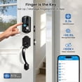 thumbnail image 4 of Veise Fingerprint Smart Locks for Front Door with Handle Set, Keyless Entry Keypad Deadbolt, Digital Electronic Touchscreen, Easy Install, Matte Black, 4 of 9