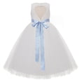 thumbnail image 2 of Ekidsbridal Girl Wedding Flower Girl Dress - Ivory Heart Cutout Floral Lace with Rhinestone Sash 172R3-A (Size: 2-14), 2 of 3