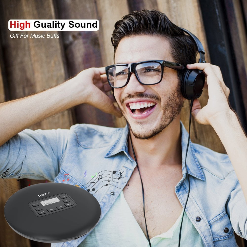 MEGICOT Portable CD Player with Backlight, Memory Feature, Anti-Skip, EQ, Compact Music CD Small CD Player for CD, MP3 CD, CD-R, CD-RW