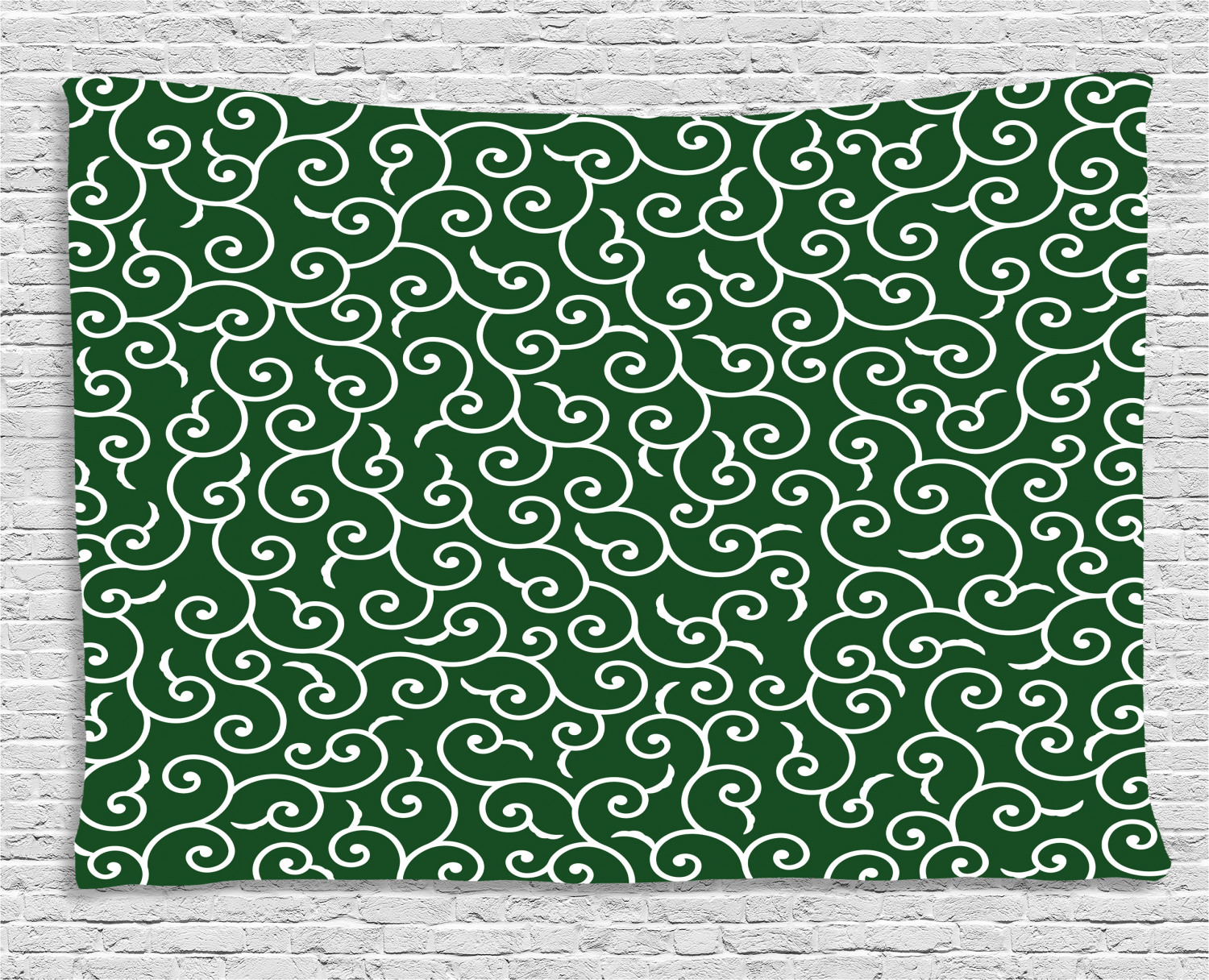 Green Tapestry, Traditional Ancient Japanese Pattern with Abstract
