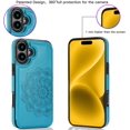 thumbnail image 6 of Phone Cases Design for iPhone 16 Plus Flip Folio Wallet Case with Credit Card Holder Slot PU Leather Cover Durable Kickstand Protective Covers for Women Men Girls 6.7 inch Blue, 6 of 13