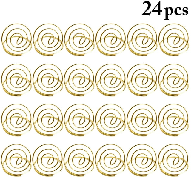 Coofit 24PCS Place Card Holder Metal Ring Shape Table Card Holder Table Number Stand