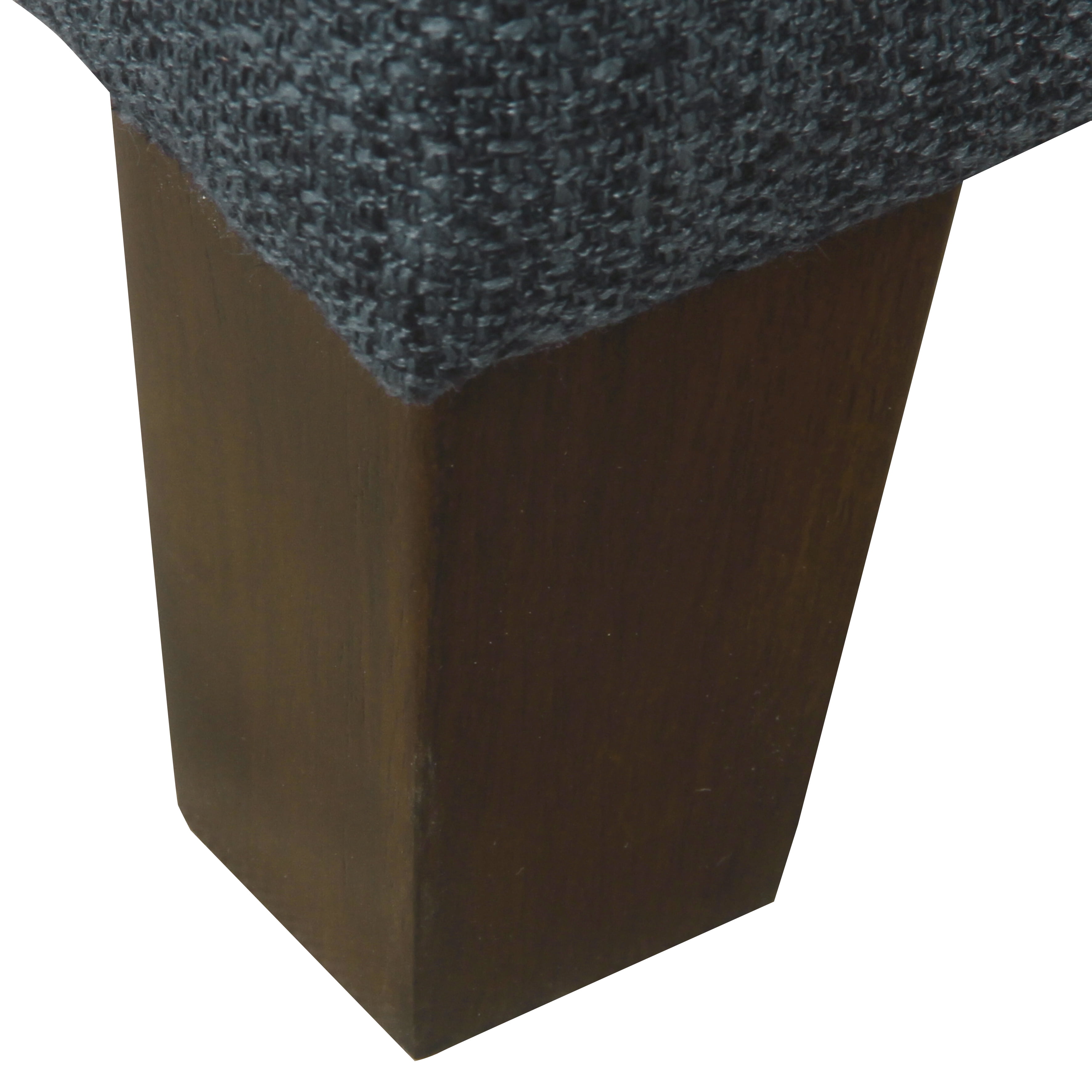 HomePop Luxury 32" Square Transitional Fabric Storage Ottoman in Textured Navy