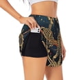 thumbnail image 3 of Lsque Romantic Skeletons Under Moon Printed Women's Running Shorts with Liner Pockets,Elastic Quick Dry Workout Athletic Gym Yoga Shorts,Womens High Waist Shorts-Medium, 3 of 9