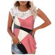 thumbnail image 1 of Camiseta sin mangas de encaje con estampado de mujer Camiseta sin mangas de empalme de cuello redondo Camiseta ligera y cómoda delgada OAVQHLG3B Store lin121212, 1 of 5