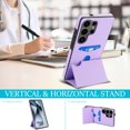 thumbnail image 6 of Back Case for Samsung Galaxy S25 Ultra, Card Slots Kickstand PU Leather Magnetic Button Shockproof Protective Stylish Ultra Slim Phone Case Cover Compatible with Samsung Galaxy S25 Ultra, Lightpurple, 6 of 7