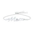 thumbnail image 1 of DGOLD Bracelet Bolo Maman en Argent Sterling Blanc avec Diamant Rond (0.02 Cttw), 1 of 1