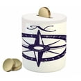 thumbnail image 1 of Compass Piggy Bank, Sailing Compass with a Giant on with a Windrose Dark Purple Tones, Ceramic Coin Bank Money Box for Cash Saving, 3.6" X 3.2", Dark Purple White, by Ambesonne, 1 of 4