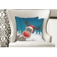 thumbnail image 4 of Ambesonne Christmas Throw Pillow Cover 2 Pack, Noel Fun Cartoon, 18", Red Brown Navy, 4 of 6