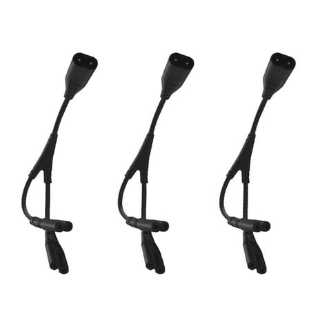 3X IEC320 C8 to 2X C7 Y Split AC Power Cord, IEC Figure 8 Male to 2 Female 1 in 2 Out AC Power Cable