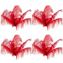 20 Pcs Natural Ostrich Feathers Wedding Decoration Red 20-25cm