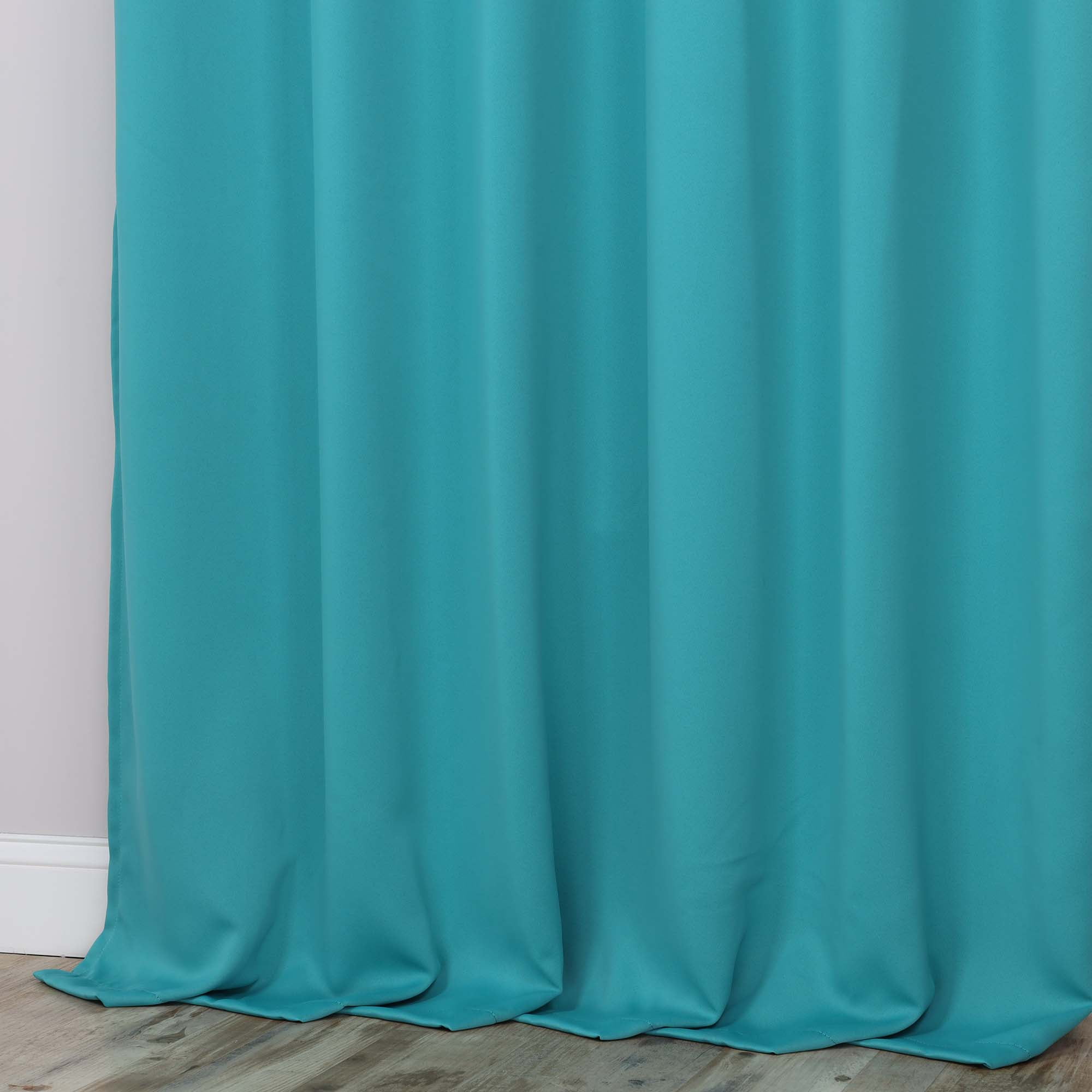 Superior Blackout Solid Light Filtering Grommet Curtain Panel Set, 52" x 120", Aqua