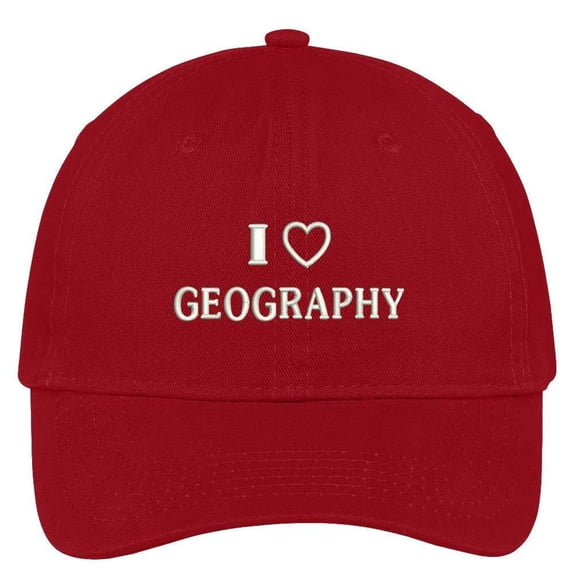 Trendy Apparel Shop I Love Geopraphy Embroidered Soft Cotton Low Profile Dad Hat Baseball Cap