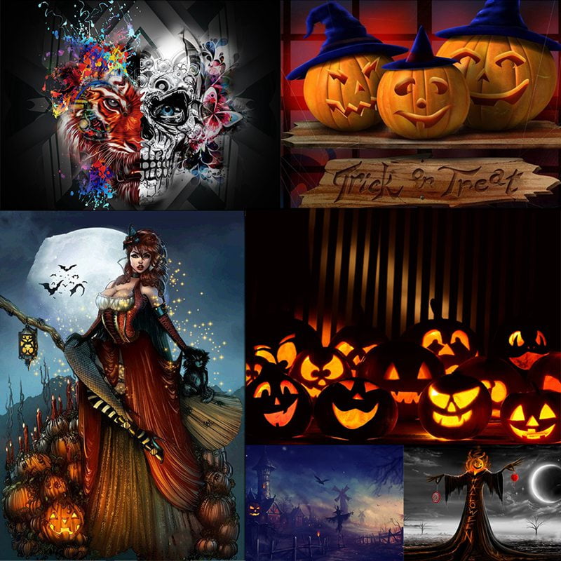 Halloween Theme Frameless 5D DIY Diamond Painting Kit Full Round