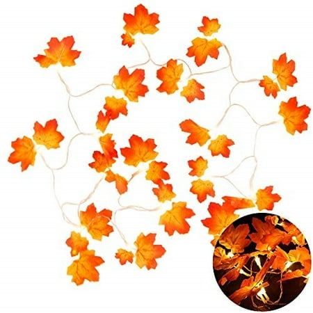 Chiachi Lighted Fall Garland Maple Leaves Fairy Lights For