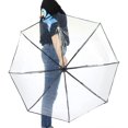 thumbnail image 2 of Transparent rain Umbrella, Foldable Three Times Travel Umbrella Sun Foldable rain rain Ladies Sun Protection Reliable Ladies Protection(Black), 2 of 5