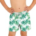 thumbnail image 4 of Zpanxa Kids Shorts Polyester Spandex Print Pattern with Drawstring Elastic Waistband Casual Swim Trunks 8-9 Years, 4 of 7
