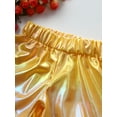 thumbnail image 5 of YONGHS Girls Shiny Metallic Shorts Hot Pants Disco Dance  Party Performance Costumes Yellow 7-8, 5 of 7