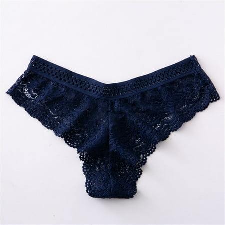 Xiaoxatg Sexy Panties for Women Womens Low Waist Lace Through Waist Bikini Brief Underwear Thong Panties Lingerie
