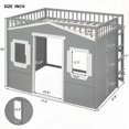 thumbnail image 6 of Full Size Gray+White Loft Bed with Ladder - Solid Pine Wood|Stable, 6 of 16