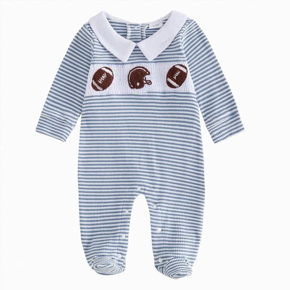 Wonitaaizi Infant Baby Boy Long Sleeve Romper Jumpsuit Pants Mallard Duck Outfit Fall One Piece Clothes(Newborn,Blue)