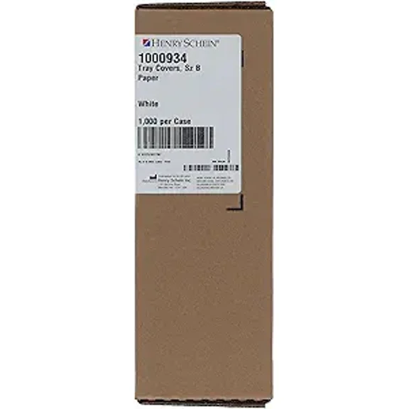 Henry Schein Tray Covers – 8.5” x 12.25”, White, Paper, Disposable, Latex-Free – 1000/Case – Fits Ritter B Trays – Ideal for Medical and Dental Use
