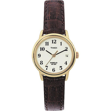 Timex Women's Easy Reader Watch, Brown Croco Pattern Leather Strap
