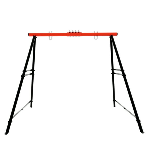 Swing Sets for Backyard, Swingset Outdoor for Kids, Toddler Porch Swing, Metal A-Frame Swing Stand for Indoor, Adult Backyard Swing Frame, Easy to Assemble, Red (without Swing)