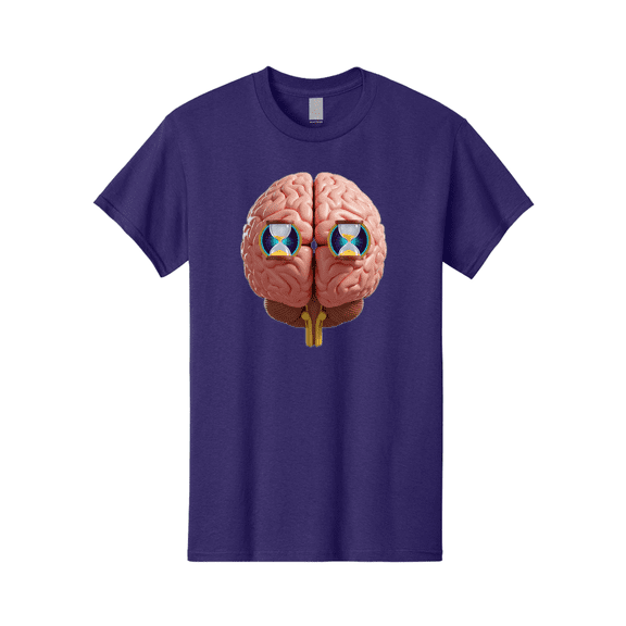 Brain-With-Hourglasses Mens Graphic Tee, 100% Cotton, Casual Summer Wear BAA216