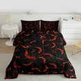 thumbnail image 2 of jejeloiu Spooky Halloween Bat Queen Comforter Set,Trick Or Treat Bedding Sets,Red Black Bedding Comforter Set For Children,Microfiber Bedroom Decor Reversible,3-Piece, 2 of 8