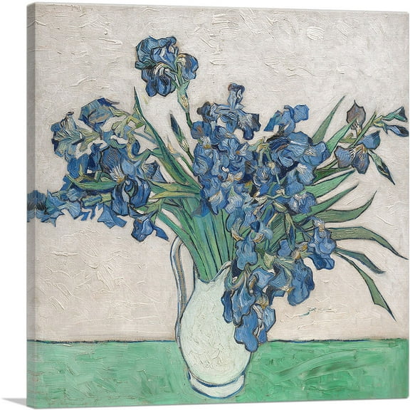 ARTCANVAS Irises in White Pitcher 1890 Canvas Art Print by Vincent Van Gogh - Size: 18" x 18" (0.75" Deep)