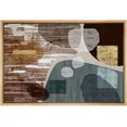 thumbnail image 3 of PixonSign Framed Canvas Print Wall Art Blue Shape with Brown Streaks Abstract Line Illustrations Modern Art Alternative Dramatic Multicolor Dark for Living Room, Bedroom, Office - 24"x36" Natural, 3 of 5
