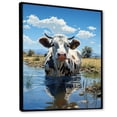 thumbnail image 2 of Designart "Tranquil Pasture With A Cow" Animals Cow Floater Framed Wall Art Prints, 2 of 5