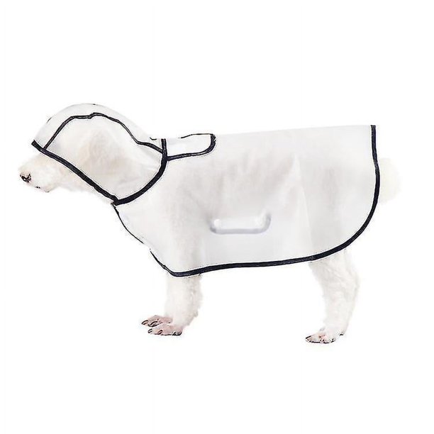 Chubasquero portátil impermeable transparente para perros, chaqueta de lluvia ligera y transpirable con capucha para perros pequeños, medianos y grandes, impermeable para cachorros (L)