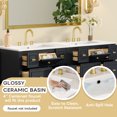 thumbnail image 5 of Euroco 60'' Bathroom Vanity with Ceramic Sink Combo, Free Standing Single Vanity Set with 5 Drawers, Solid Wood Frame Bathroom Storage Cabinet, 5 of 9