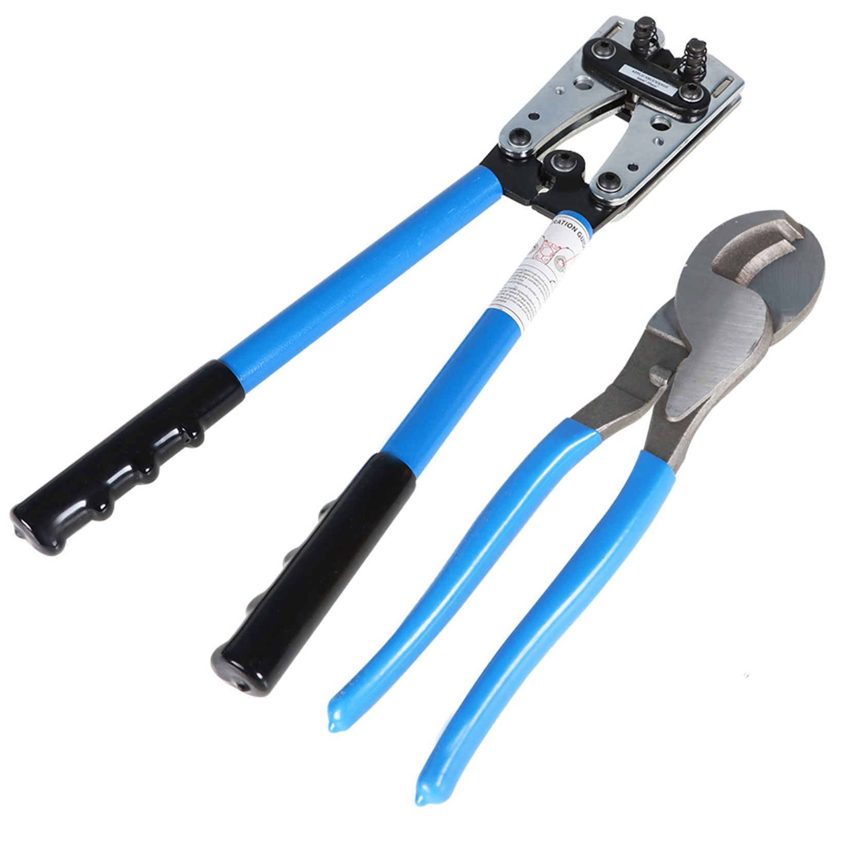 6-50mm² Battery Cable Lug Crimper Wire Crimping Tool Pliers with Cable Cutter for 10, 8, 6, 4, 2, 1/0 AWG Crimping Wire Cable Cutting Crimper with Storage Box