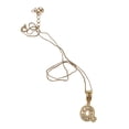 thumbnail image 4 of Collar con dije de oro laminado letra brillos Q, 4 of 7