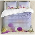 thumbnail image 3 of Flower Duvet Cover Set Twin Size, Onion in Meadow Pastoral Scenery at Springtime Birth of Nature Themed Illustration, Decorative 2 Piece Bedding Set with 1 Pillow Sham, Purple Blue, by Ambesonne, 3 of 3