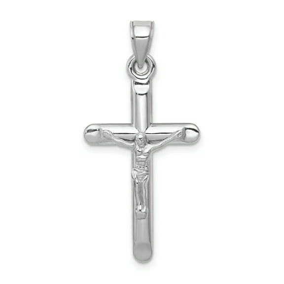 Finest Gold 14K White Gold Crucifix Pendant