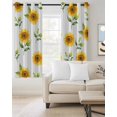 thumbnail image 2 of Sunflower Blackout Curtains Light Blocking Print Window Curtains, Yellow Spring Watercolor Floral White Thermal Insulated Window Drapes for Living Room Kitchen Cafe (2 Panels, 55"W x 39"L), 2 of 9