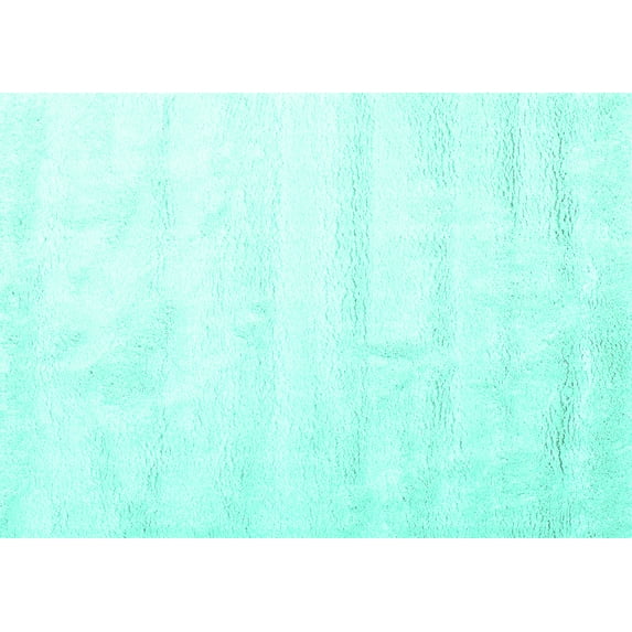 Ahgly Company Machine Washable Indoor Rectangle Solid Turquoise Blue Modern Area Rugs, 4' x 6'