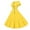 Yellow, variant on Summer Foreign Trade Explosion Women's V Neck Short Sleeved Solid Color Retro Double Button Big Swing Dress Dress Casual Dresses Flare Dress for Women Ladies Knee Length Dresses Dress Woman Womens