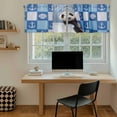 thumbnail image 5 of Funny Panda Tier Curtains 24 Inch Length, Cute Modern Lovely Animals on Showering Blue Cafe Short Curtains for Bathroom Over Sink, Small Kitchen Curtain Light Filtering Drapes 2 Panels 27.5"Wx24"L, 5 of 8