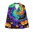 thumbnail image 7 of Gamivast Spooky Halloween Pajamas Set for Women Long Sleeve Button Down Sleepwear Tops and Lounge Pants 2 Piece Pjs Sets Lightweight Comfortable Creepy Pumpkin Pattern Multicolor XXXL, 7 of 7