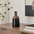 thumbnail image 3 of Milo Kande Carafe Modern Two Tone Tabletop Vase - Black and Walnut - Small, 3 of 7