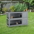 thumbnail image 2 of Noaman PawHut 54" 2-Story Large Rabbit Hutch Bunny Cage Wooden Pet House for Indoor/Outdoor, Gray with Lockable Doors, No Leak Tray & Waterproof Roof, 2 of 7