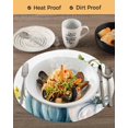 thumbnail image 3 of 13 Inch Round Placemats Set of 6, Blue White Pumpkins Non Slip Heat Insulation PP Table Mats, Thanksgiving Fall Botanical Washable Place Mats for Kitchen Dining Party Table Decor, 3 of 7