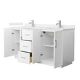 thumbnail image 2 of Elan TK 66" White Double Vanity & Carrara Cultured Marble Top & Nickel Trim, 2 of 5